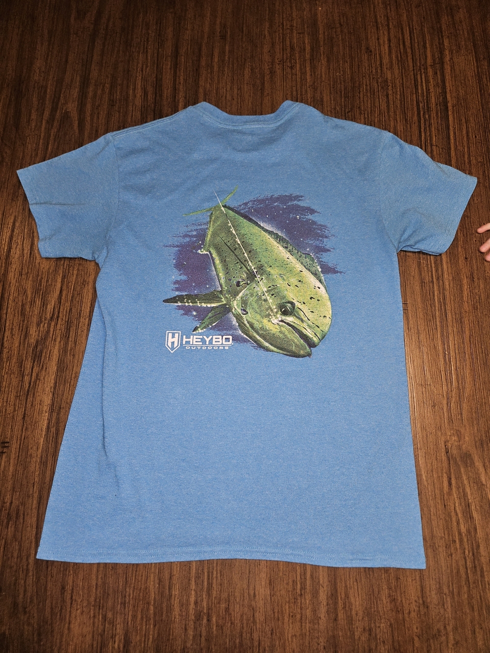 Heybo Blue Short Sleeve Tee with Mahi Graphic